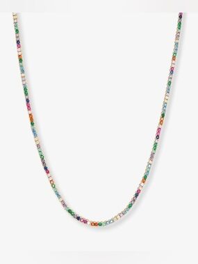 Melinda Maria Gold Multi-Color  Tennis Necklace
